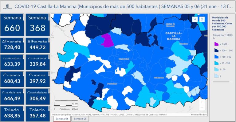 La provincia de Ciudad Real rebaja de nuevo la incidencia COVID a la mitad en una semana