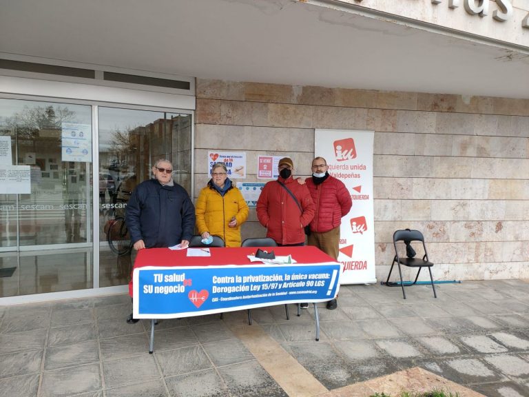 “Se Vende Sanidad Pública”. El próximo acto de Izquierda Unida Valdepeñas repasará los principales efectos de la privatización del sector sanitario en los últimos años