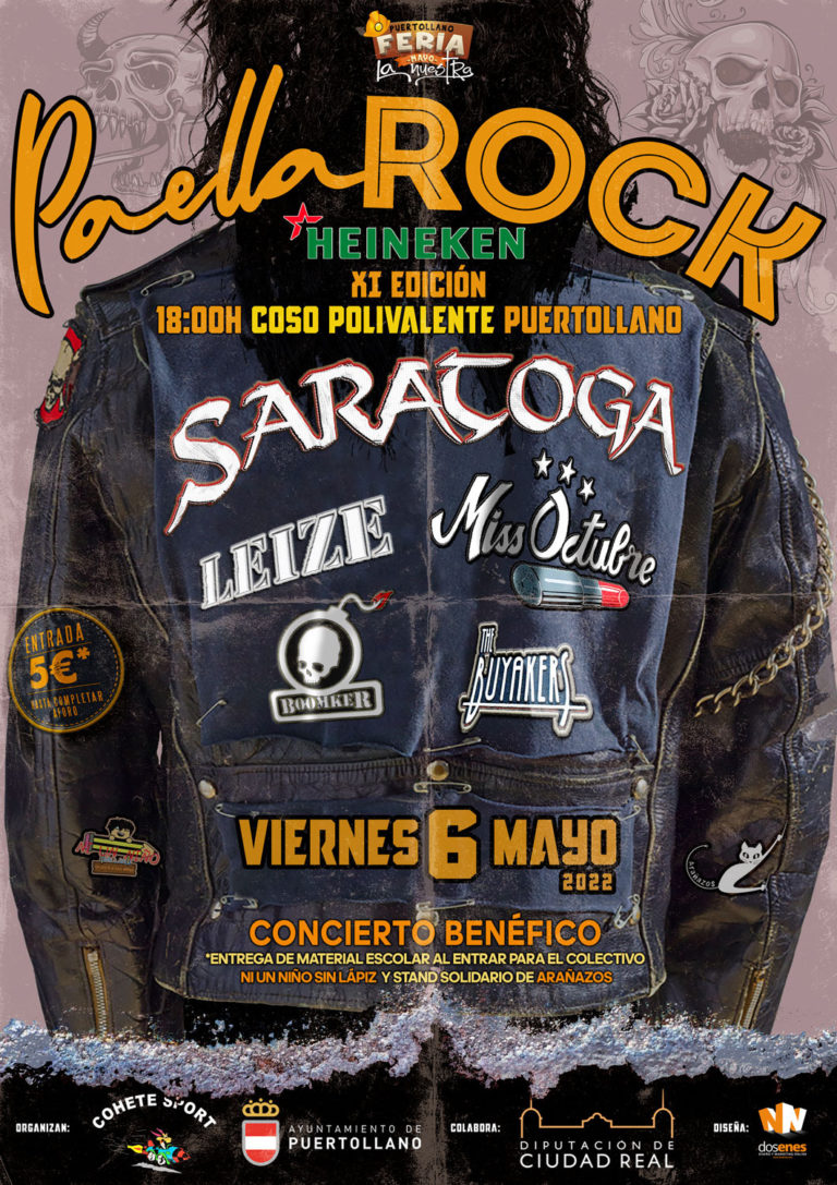 Puertollano: Saratoga, Leize, Miss Octubre y más de un millar de raciones en el XI Paella Rock, que se celebra este viernes