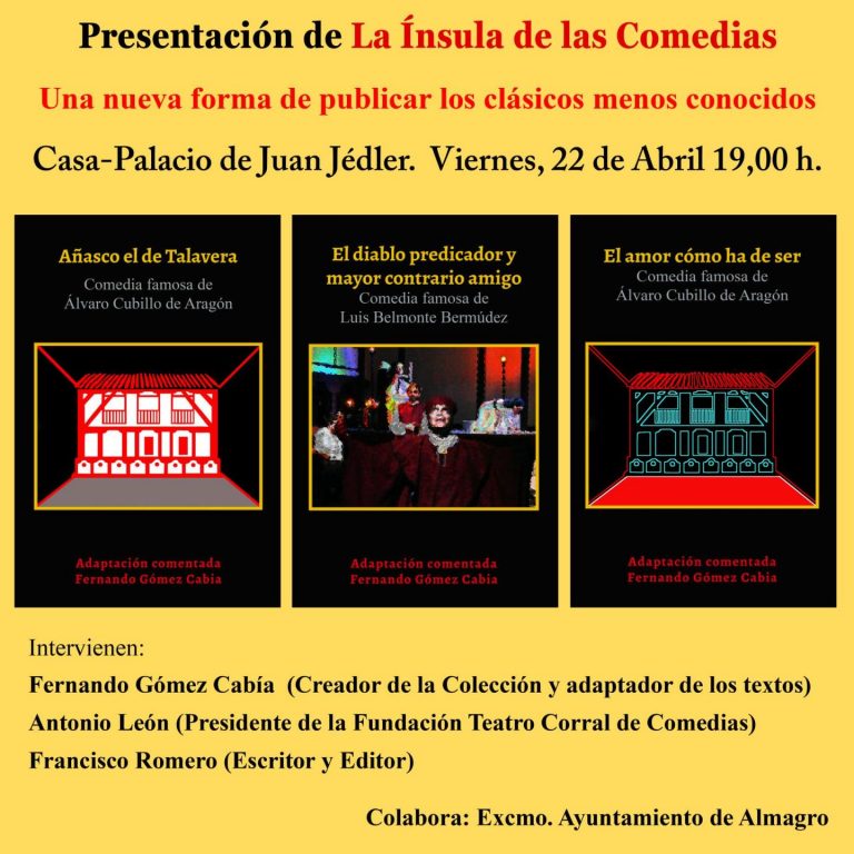 Mañana se presenta el sello literario almagreño “La ínsula de las comedias”