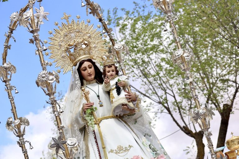 Miles de romeros empujan a la Virgen de las Viñas en Tomelloso en una cita que reivindica ser de Interés Nacional