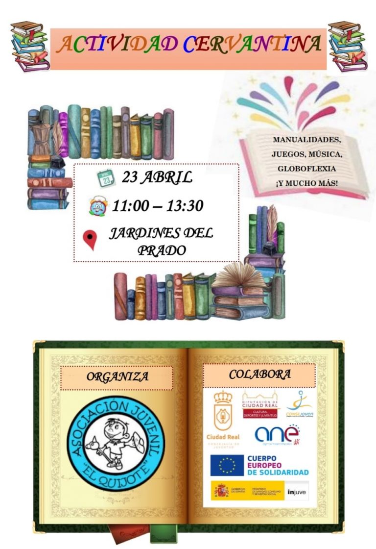 La Asociación Juvenil El Quijote de Ciudad Real celebra este sábado el Día del Libro con diversas actividades