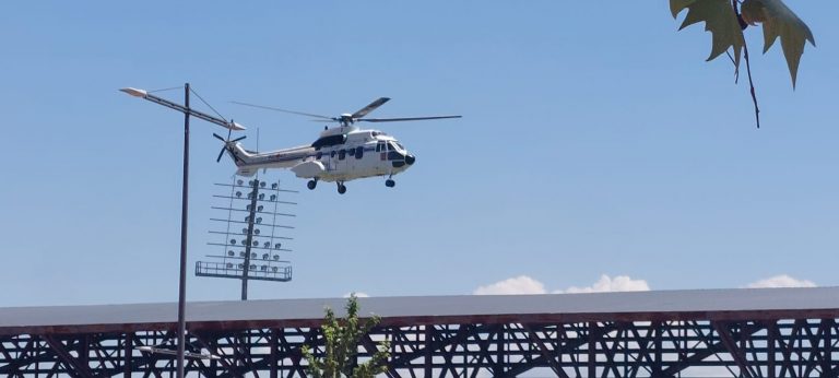 Puertollano: El imponente Super Puma de la Casa Real aterrizó y despegó en El Cerrú