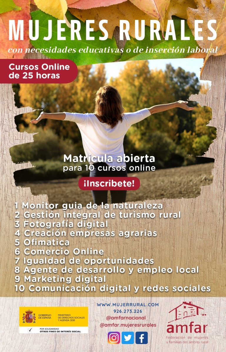 AMFAR abre hoy el plazo de inscripción de diez cursos online gratuitos