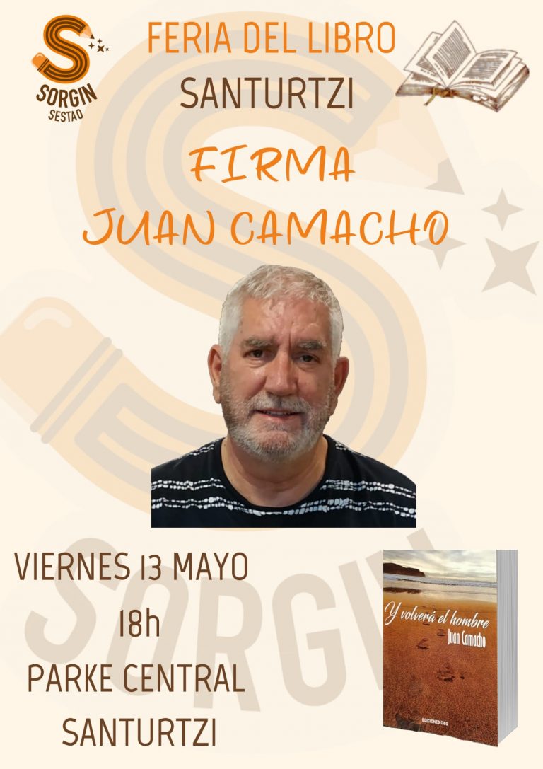 Juan Camacho firmará ejemplares de su poemario ‘Y volverá el hombre’ en la Feria del Libro de Santurtzi