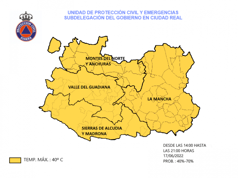 Alerta naranja por altas temperaturas en toda la provincia de Ciudad Real
