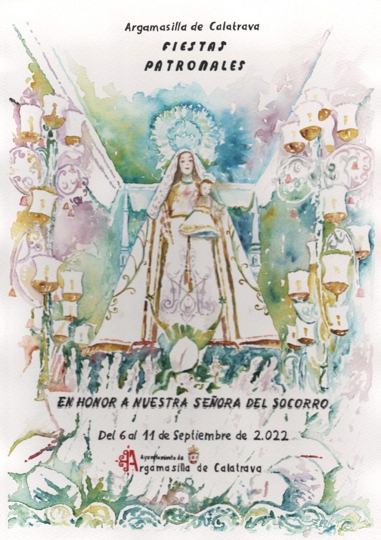 María Jesús Muñoz Muñoz retrata a la Virgen del Socorro engalanada en su paso para anunciar las Fiestas Patronales 2022