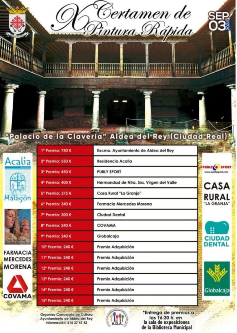 El Certamen de Pintura Rápida ‘Palacio de la Clavería” de Aldea del Rey celebra este sábado su décimo aniversario