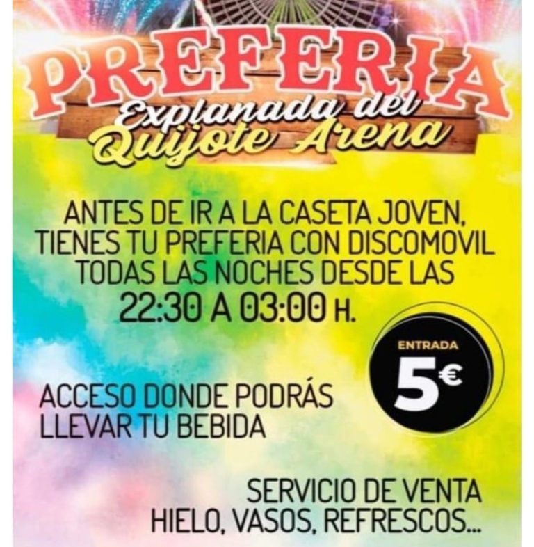 La fiesta de la explanada del Quijote Arena permitirá el acceso con bebidas pagando una entrada de 5 euros