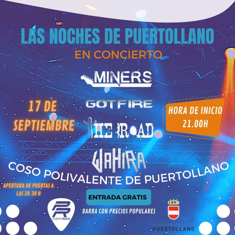 Las bandas Miners, GotFire, The Road y Wahira actuarán este sábado en el festival gratuito «Noches de Puertollano en concierto»