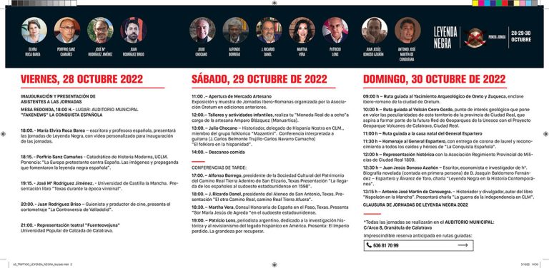 Todo listo en Granátula de Calatrava para sus primeras Jornadas “Leyenda Negra” o “fake news, la conquista española” durante este fin de semana