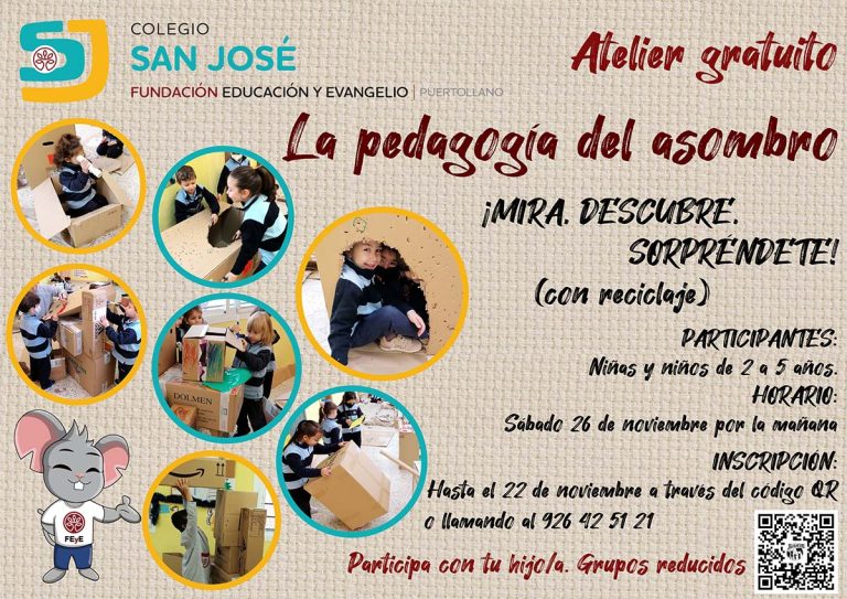 Jornada gratuita de atelier y pedagogía del asombro en el colegio San José de Puertollano