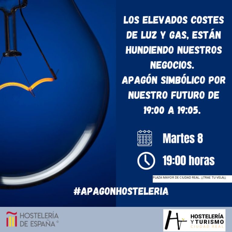 La hostelería y el comercio de Ciudad Real se suman al apagón en protesta por el incremento del precio de la energía