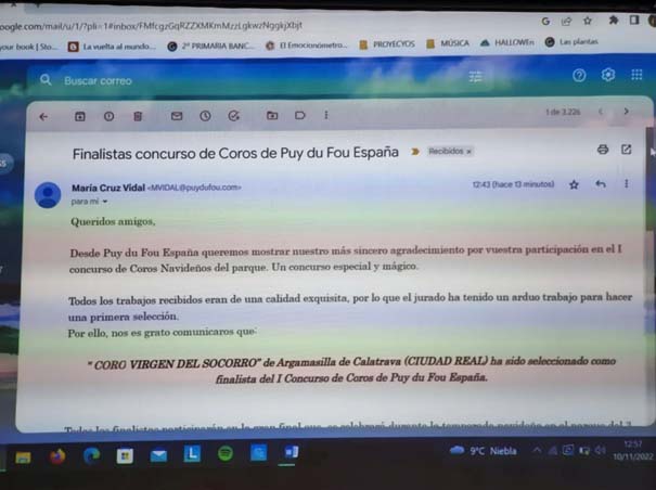 El Coro del CEIP Virgen del Socorro de Argamasilla de Calatrava, finalista en el concurso nacional de villancicos  organizado por Puy du Fou