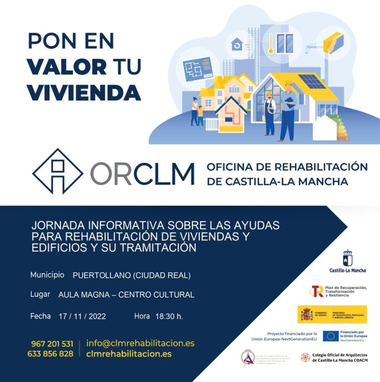 Puertollano: Jornada informativa en el Centro Cultural de ayudas para rehabilitación de viviendas y edificios