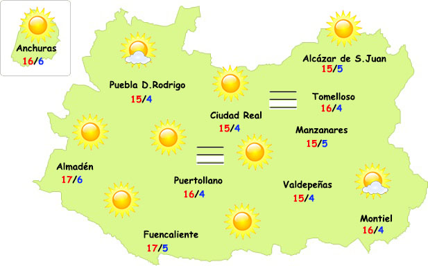 El tiempo en Ciudad Real: seguirá la estabilidad con temperaturas suaves para la época