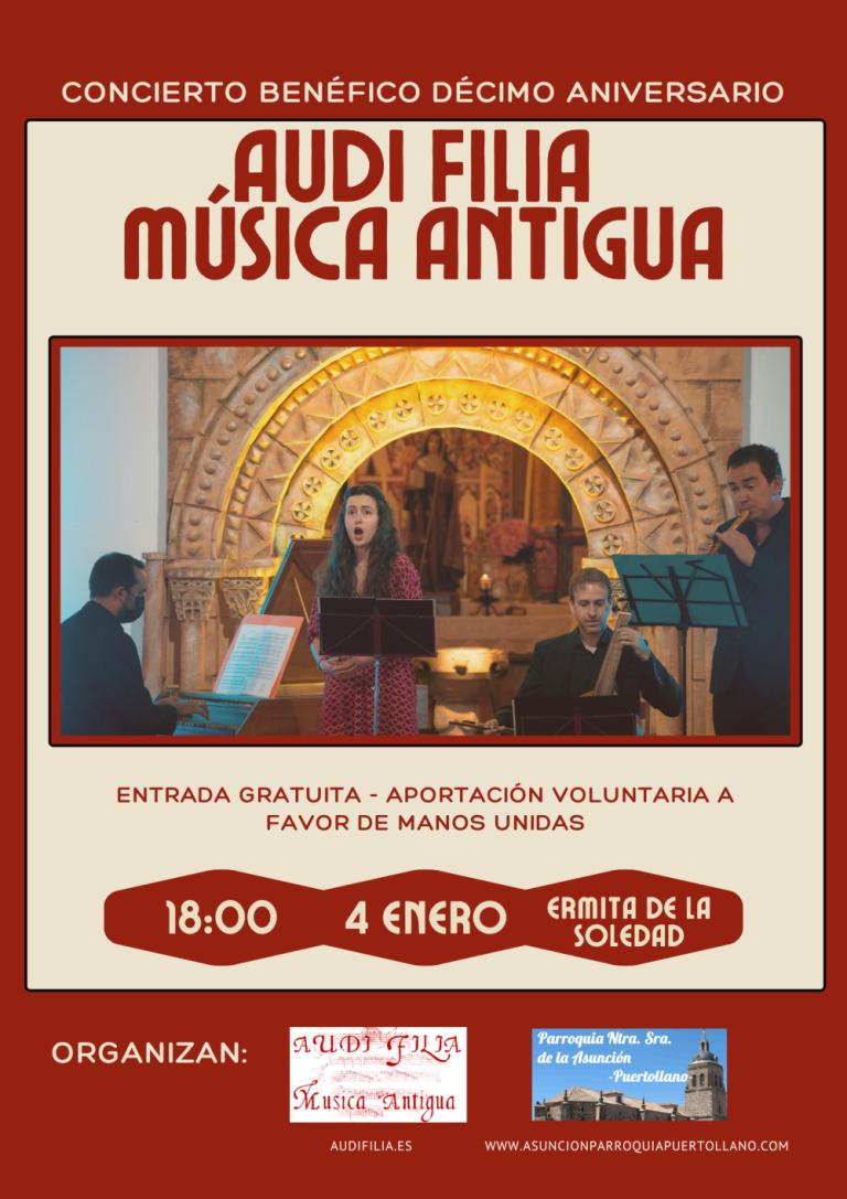Audi Filia – Música Antigua celebra su décimo aniversario con un concierto benéfico en La Soledad