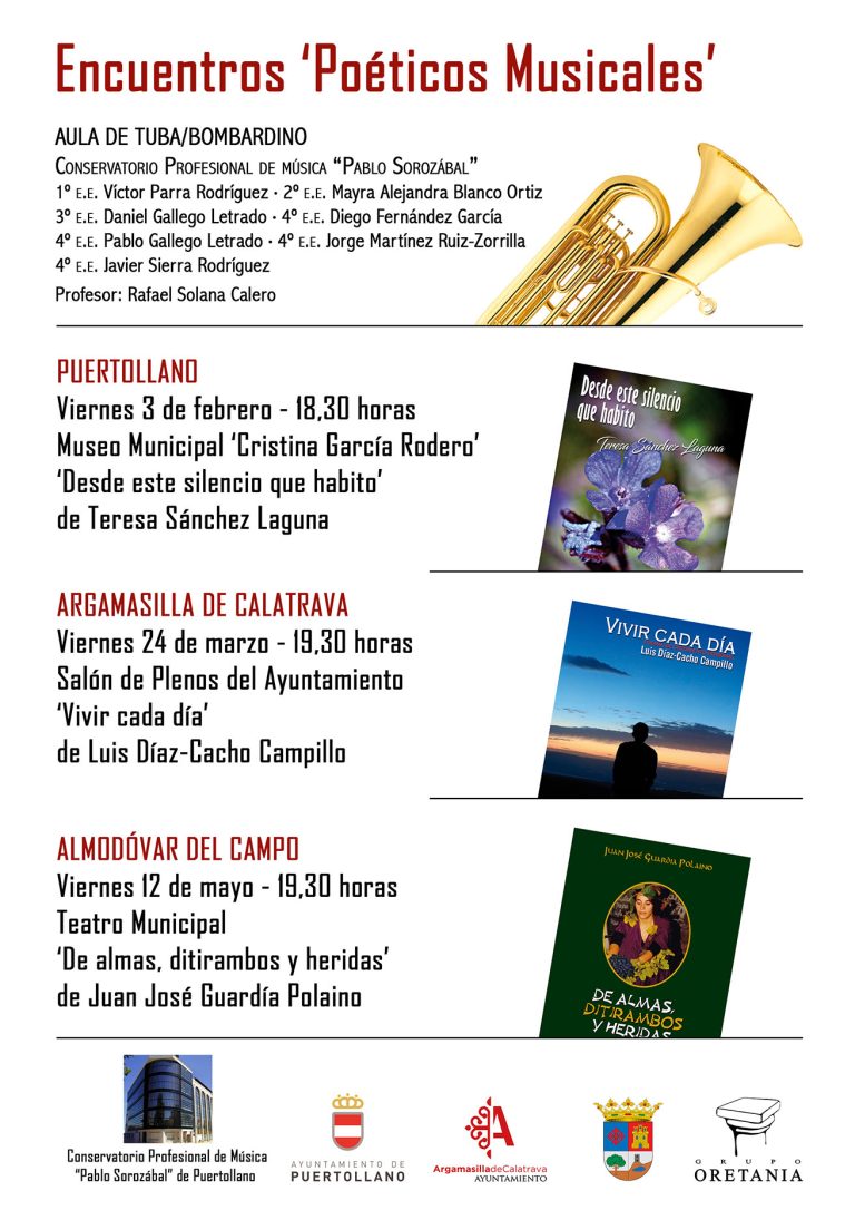 Tuba, Bombardino y poesía en los encuentros poéticos musicales organizados por el Conservatorio “Pablo Sorozábal” y Grupo Oretania