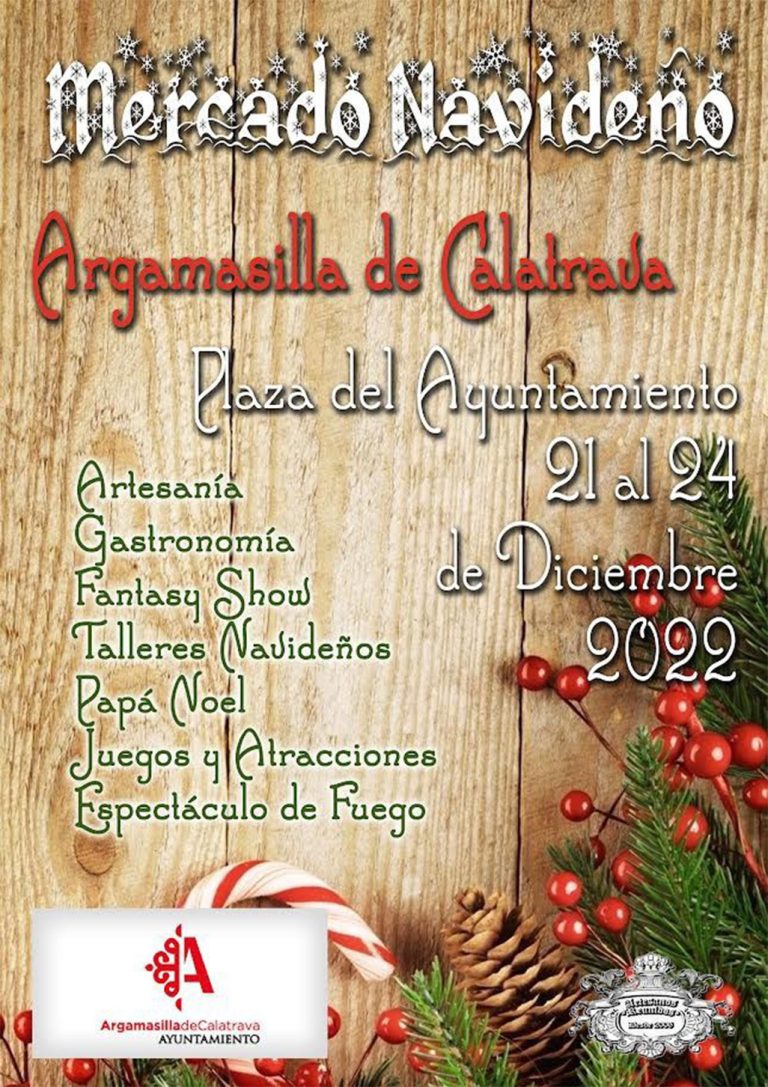 Mercado Navideño en la Plaza del Ayuntamiento de Argamasilla de Calatrava desde esta tarde y hasta el sábado