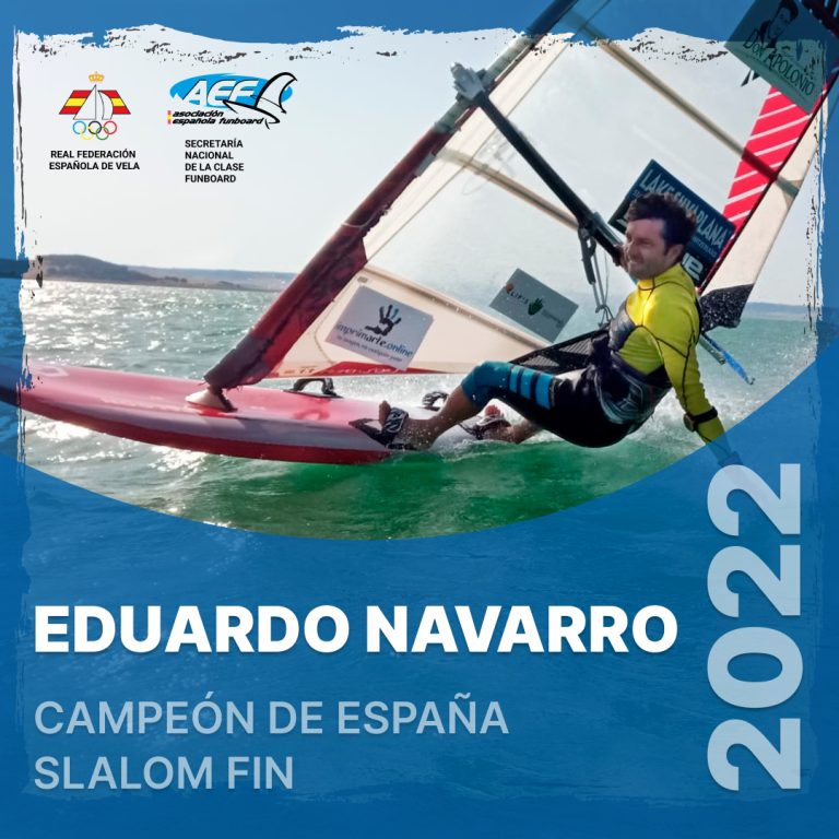Eduardo Navarro Serrano se proclama campeón de España absoluto de windsurf en la modalidad slalom fin