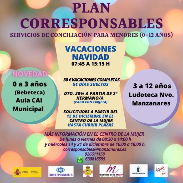 El Ayuntamiento pone en marcha diferentes recursos para conciliar en Navidad