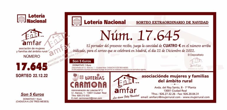 AMFAR reparte 48.000 euros entre las mujeres rurales en el Sorteo de Navidad