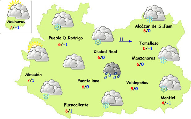 El tiempo en Ciudad Real entrada fr a normal de enero