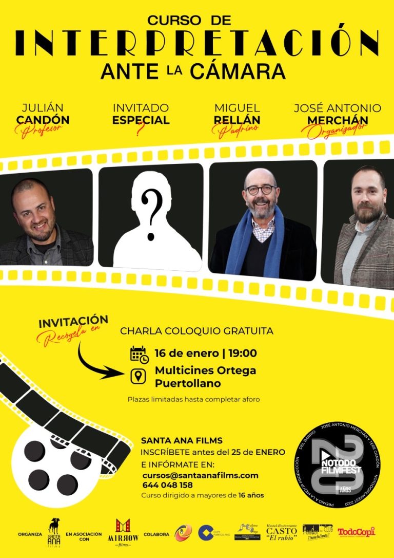 Puertollano: La productora Santa Ana Films organiza la segunda edición del curso de interpretación ante la cámara