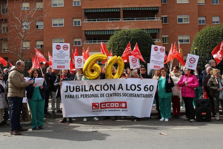 Movilización en Ciudad Real para reivindicar la jubilación a los 60 años en el sector sociosanitario