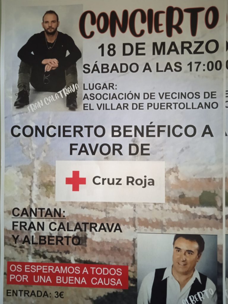 Fran Calatrava y Alberto ofrecerán un concierto benéfico a favor de Cruz Roja en la Asociación de Vecinos del Villar de Puertollano