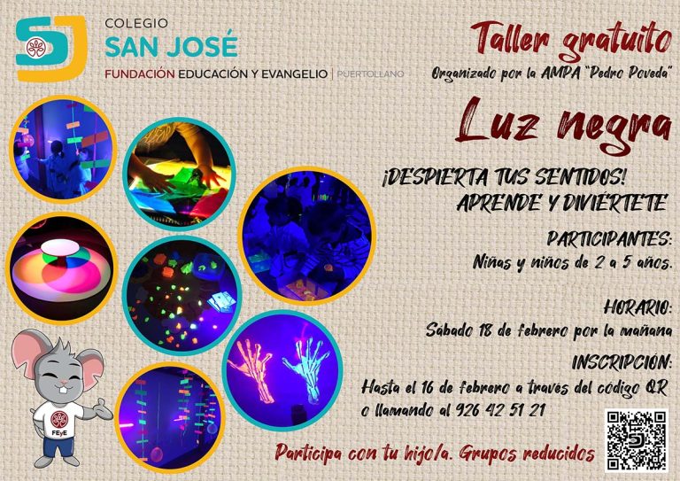 Taller gratuito de luz negra en el Colegio San José de Puertollano