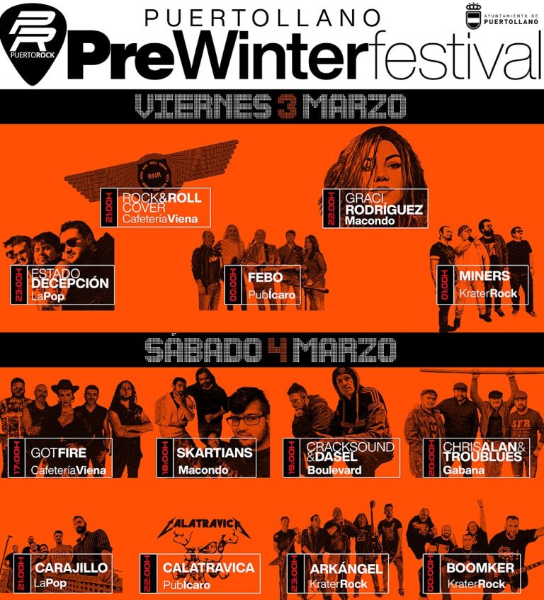 Trece grupos subirán los decibelios de Puertollano en un fin de semana de conciertos en directo del PreWinter