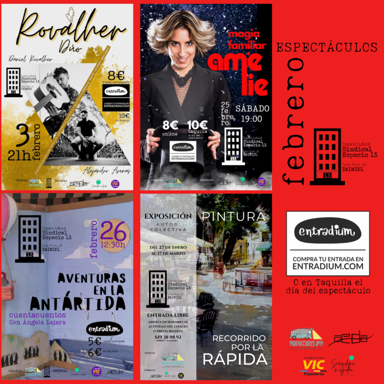 Más cultura en SINDICAL ESPACIO 13 en febrero, en Daimiel