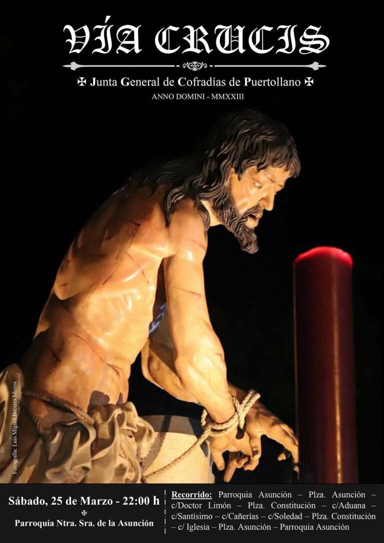 Cofrades de todas las hermandades de Puertollano podrán portar las andas de Nuestro Padre Jesús atado a la columna durante el Vía Crucis del 25 de marzo 