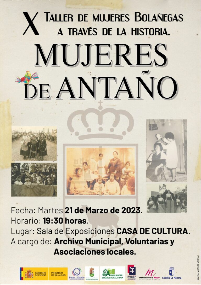 “X Taller Mujer Bolañega a través de la Historia: Mujeres de Antaño II” esta tarde en la Casa de Cultura de Bolaños