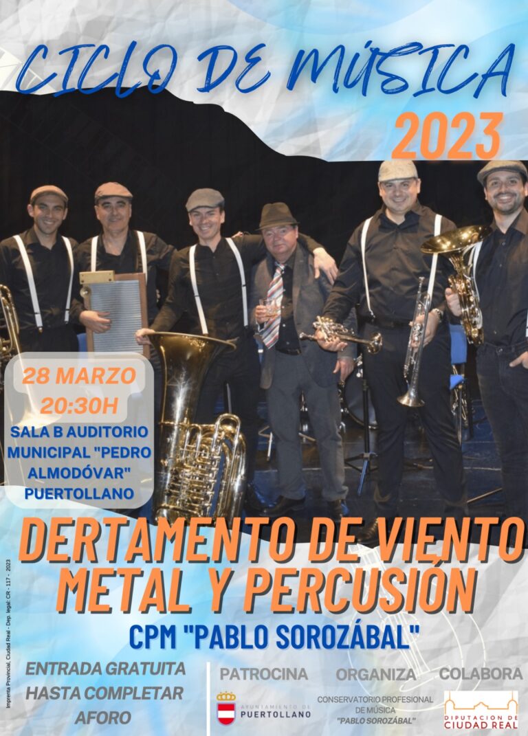 El Conservatorio «Pablo Sorozábal» de Puertollano  ofrecerá conciertos de cuerda, viento y percusión