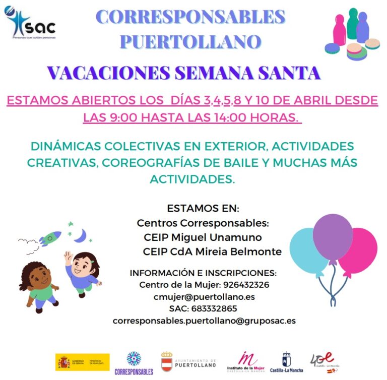 Las familias de Puertollano podrán conciliar la vida laboral en las vacaciones de Semana Santa con el plan Corresponsables