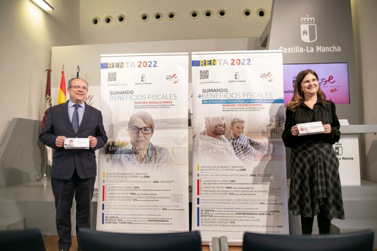 Alrededor de 867.000 contribuyentes de Castilla-La Mancha podrán beneficiarse de las deducciones fiscales autonómicas para la campaña de la renta de 2022