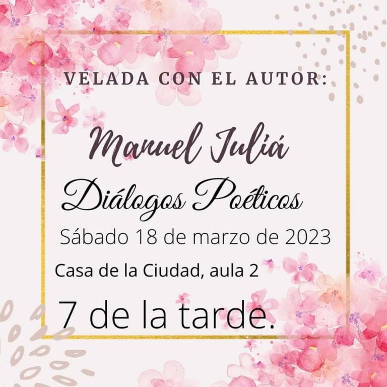 El Grupo Literario Guadiana de Ciudad Real celebrará el Día mundial de la Poesía con un recital y los «Diálogos Poéticos» con Manuel Juliá