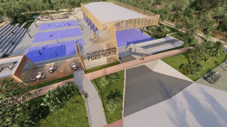 Así será el parque del Pozo Norte de Puertollano, que contará con un gran complejo polideportivo con pista de fútbol y sala cubierta