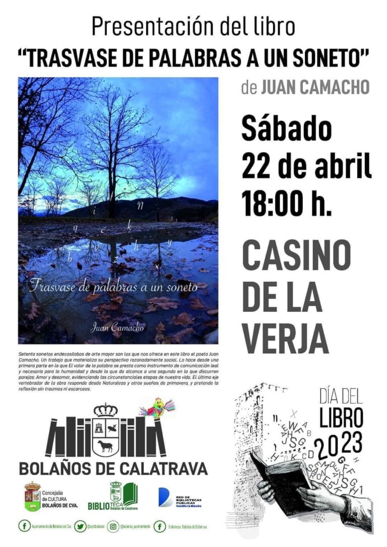 Bolaños de Calatrava acogerá la presentación del nuevo poemario de Juan Camacho
