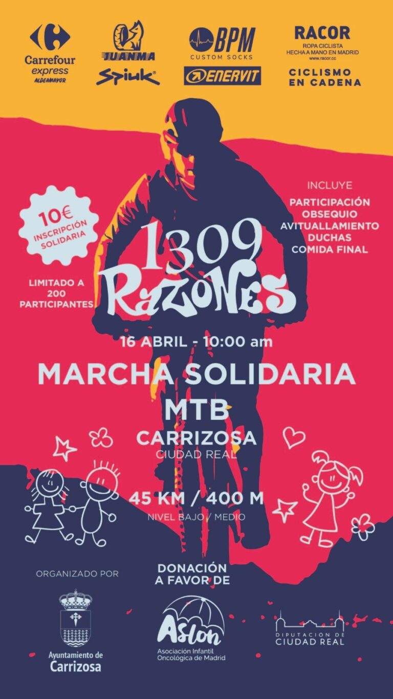 Carrizosa se une a la lucha contra el cáncer infantil con una marcha solidaria en bicicleta este domingo 16 de abril