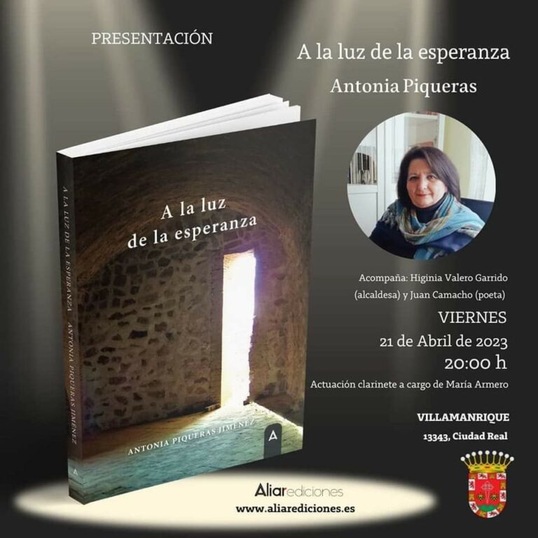 Antonia Piqueras lleva su nuevo poemario «A la luz de la esperanza» a Villamanrique