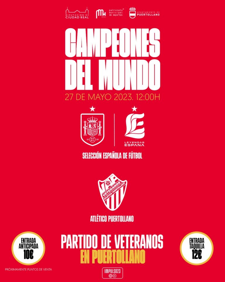 Leyendas de la Selección Española de Fútbol se enfrentarán a los veteranos del Atlético Puertollano en un partido benéfico