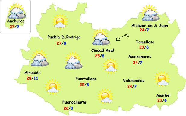 El tiempo en Ciudad Real: nubes, sin lluvia, y temperaturas sin cambios