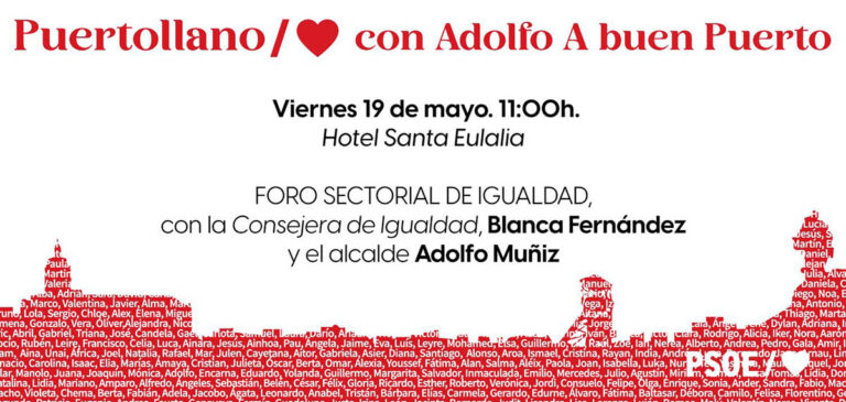Blanca Fernández acompañará en Puertollano al candidato Adolfo Muñiz en el compromiso del PSOE por la igualdad