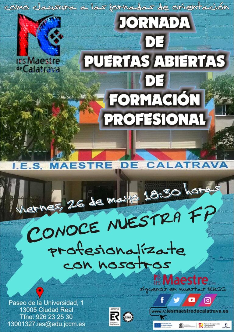Ciudad Real: El IES Maestre de Calatrava celebra jornada de puertas abiertas