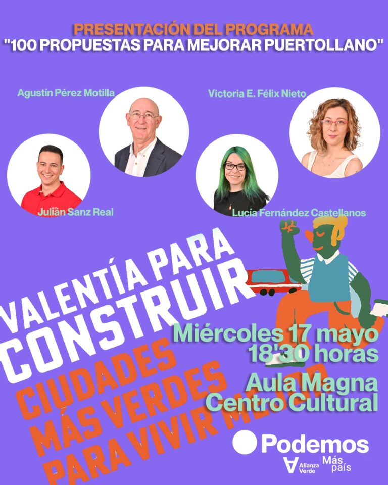 Podemos Puertollano presenta este miércoles su programa para las elecciones municipales