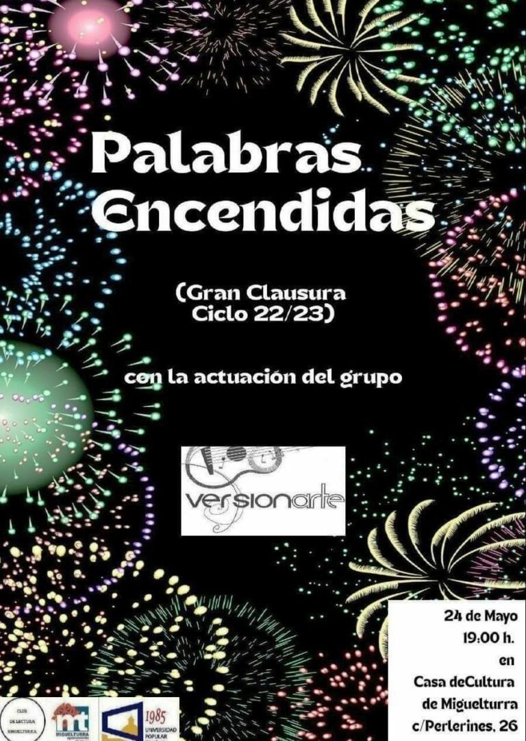 El club de lectura de Miguelturra celebrará el recital poético musical «Palabras encendidas» el 24 de mayo