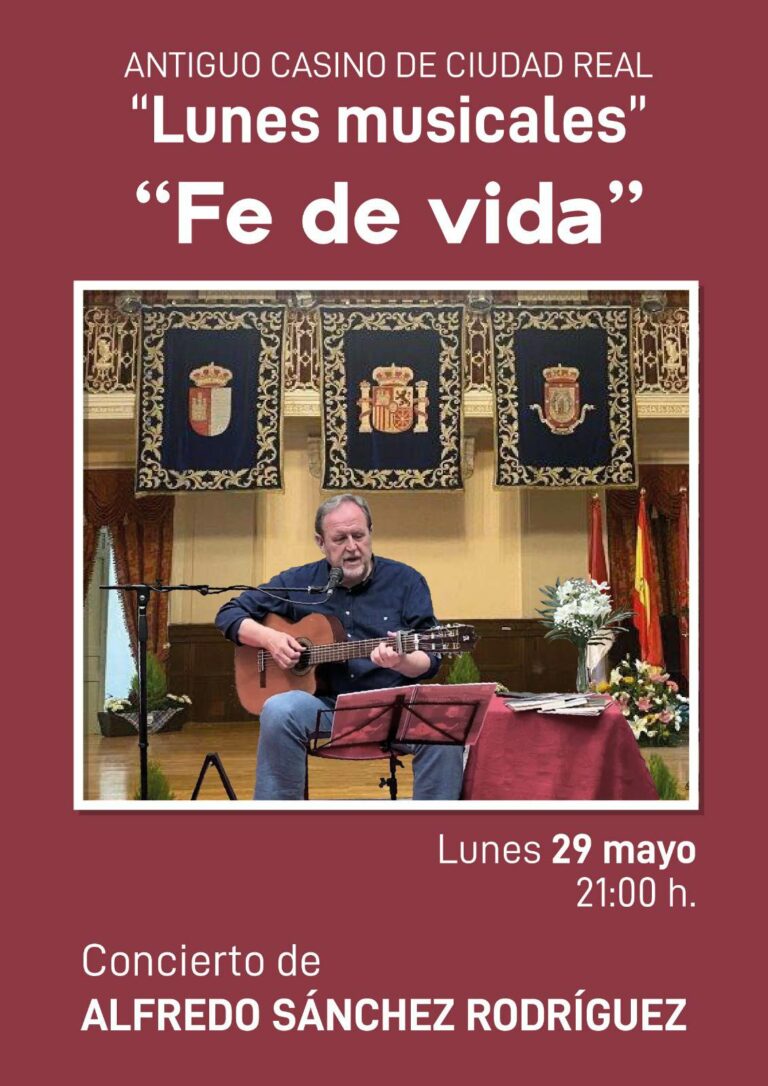 El poeta y cantautor Alfredo Sánchez protagonizará el próximo Lunes Musical en el Antiguo Casino de Ciudad Real